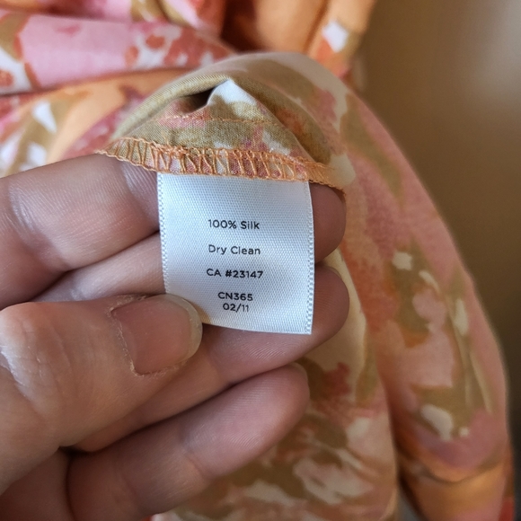 Talbots Orange Mod Floral Silk Dress - Picture 3 of 9